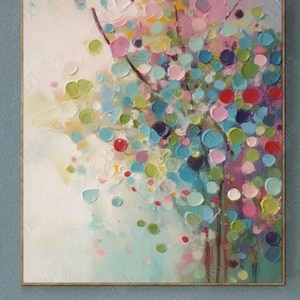 Handmade Abstract Textured Oil Painting: Colorful Wall Art (No Frame)