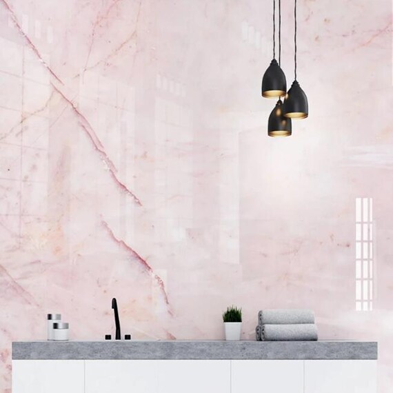 Pink Stone Marble Pattern Wallpaper Wall Murals Home Decor - Etsy
