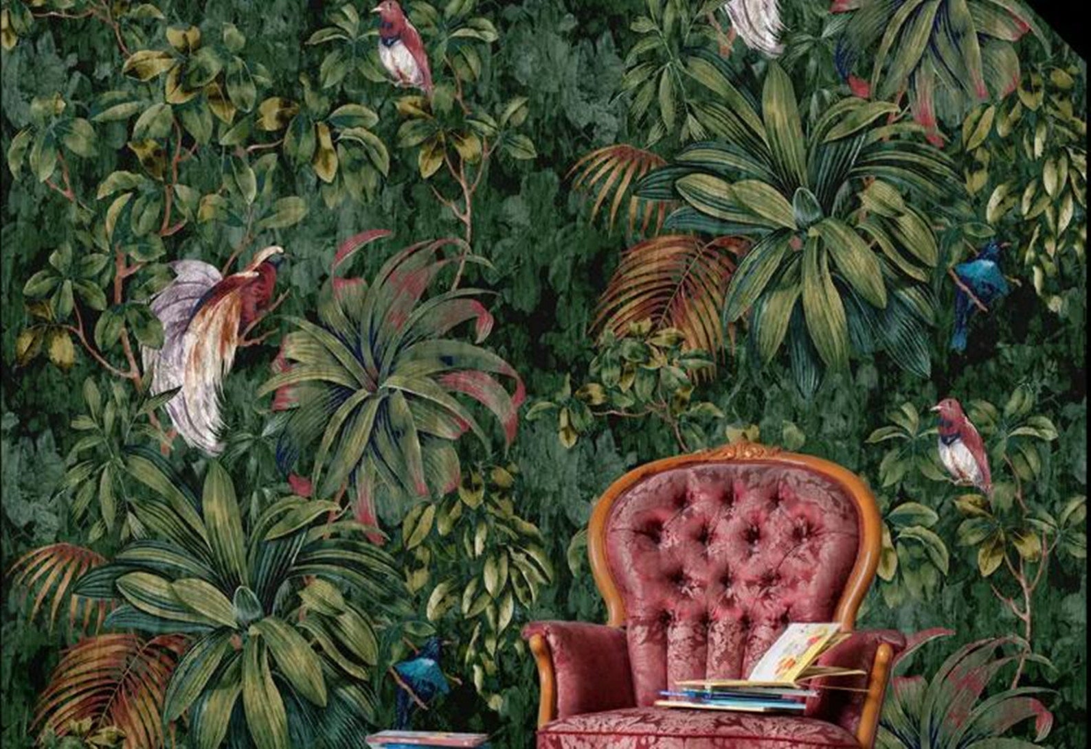Tropische Regenwoud Donker Groene Planten Behang Drie Etsy