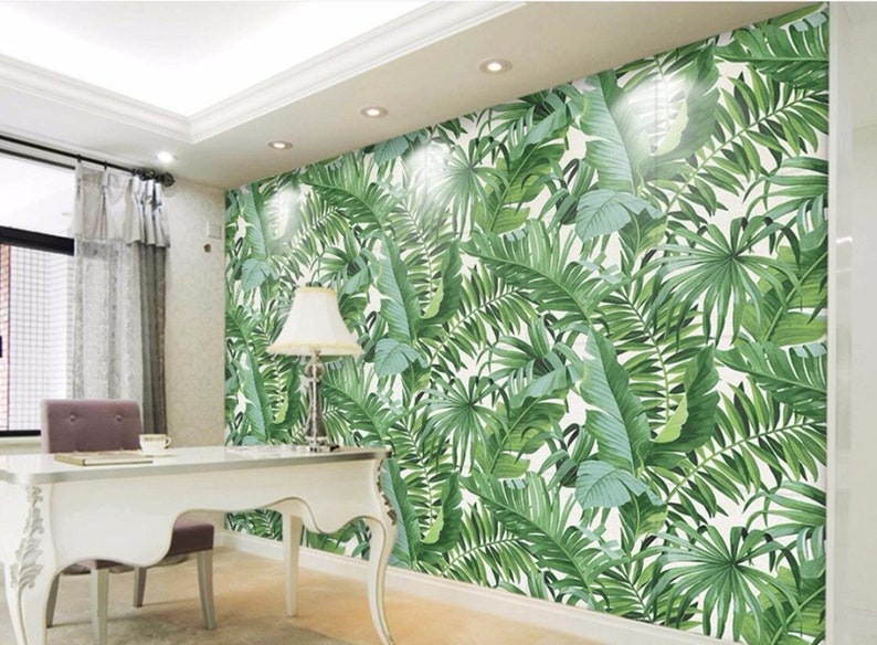 Custom Wallpapers Photo Stereo Murals Hand Painted Tropical - Etsy