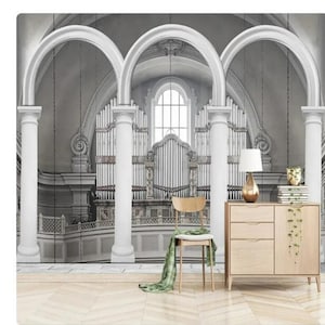 Roman Pillar Arch Wallpaper Mural: 3D Modern Home Decor