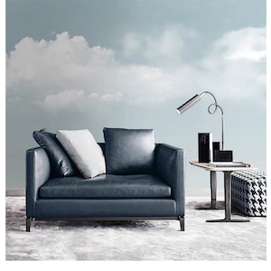 White Clouds Blue Sky Wallpaper Mural: Peel and Stick Wall Decor