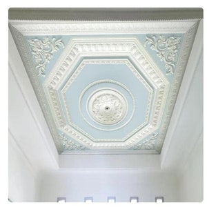 3D Europese Stijl Gesneden Gips Reliëf Woonkamer Slaapkamer Plafond Behang Muurschildering
