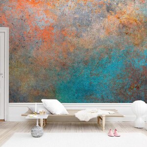 Creative Rusty Background Color Steel Texture Graffiti Wallpaper Wall Mural