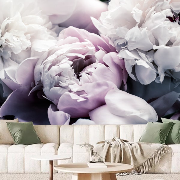 Abstract Pink Flowers Floral Peony Wallpaper Wall Mural Home Decor for Living Room Bedroom or Dinning Room