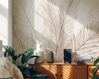 Palm Leaves Wallpaper: Tropical Wall Mural, Peel and Stick