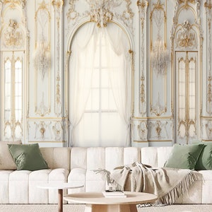 3D White Column Flowers Decoration Wallpaper Wall Mural Home Decor for Living Room Bedroom or Dinning Room