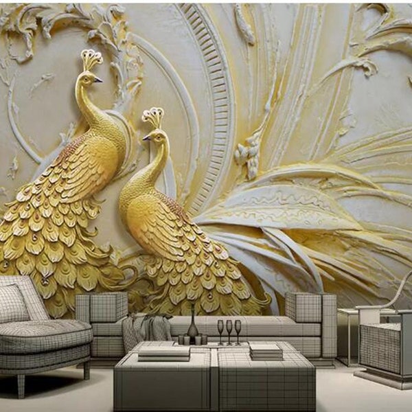 3D Beautiful Peacock WG18 Wall Murals