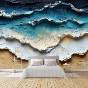 3D Abstrakt Meereswellen Natur Landschaft Tapeten Wandbild Wohnkultur
