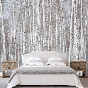 Abstract Tree Forest Birch Wallpaper Wall Mural Home Decor for Living Room Bedroom or Dinning Room
