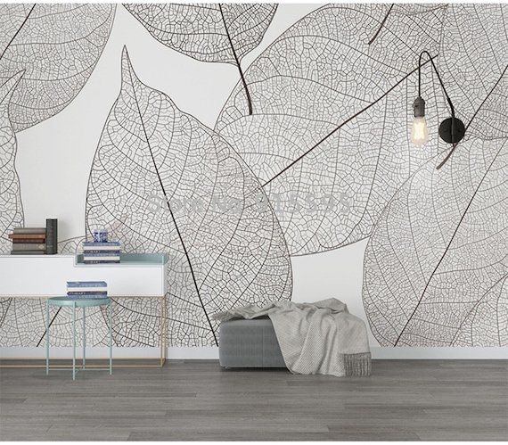 Custom Mural Wallpaper Modern Minimalist Leaf Veins Texture