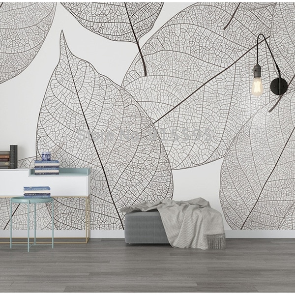 Custom Mural Wallpaper Modern Minimalist Leaf Veins Texture Wallpaper Living Room Bedroom Background Mural Wallpaper Home Decor