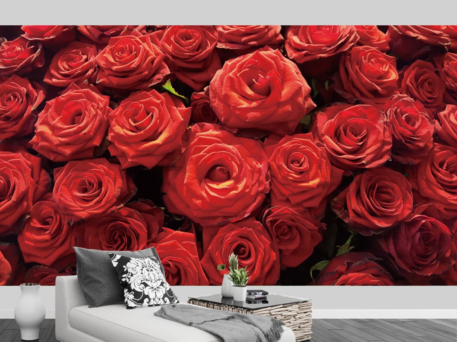 Vintage Red Rose Wallpaper Wall Murals Wall Decals Hand Etsy