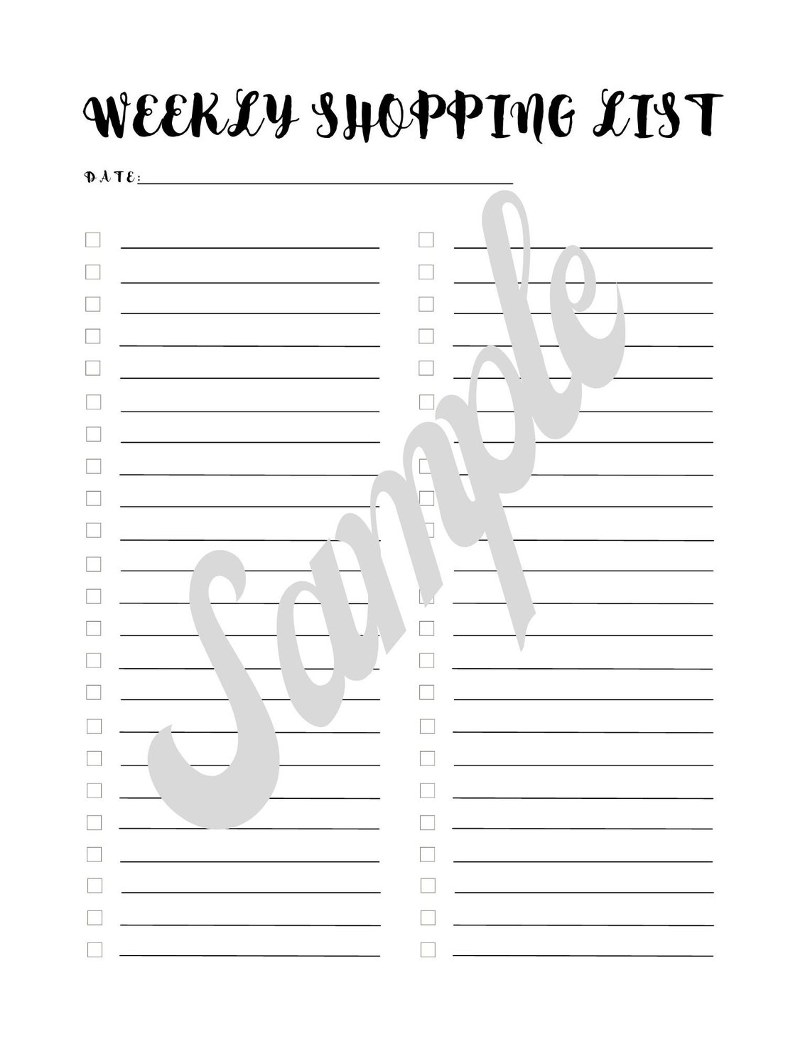 simple-meal-plan-and-grocery-lists-pdf-printable-both-black-etsy