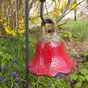 Sounding bellflower garden ceramic elf flower bed plug red blossom gift for Valentine's Day