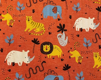 Jersey "Wild Animals", rot-orange, Design von POPPY