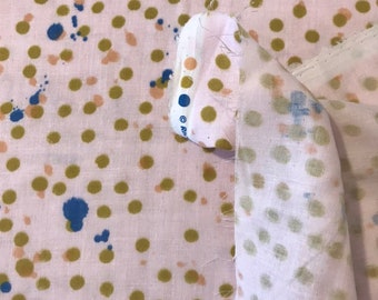 Muslin/double gauze "pink, olive dots", 100% cotton, Rico Design