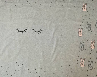 Organic jersey Lillestoff, pattern repeat "Yeah Girl", GOTS, design by Nestgezwitscher