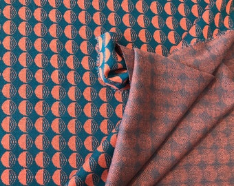 Bio-Jacquard Lillestoff "Dance all night" - petrol/coral