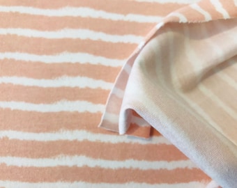 Organic jersey "irregular stripes salmon/white", Elvelyckan design