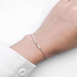 Stick Bracelet, Sterling Silver Bracelet, Minimalist Bracelet, Chic Bracelet, Birthday Gift, Gift for Her, Sister Gift, C8