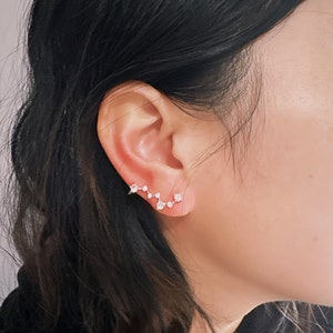 Big Dipper Ear Crawler, Sterling Silver Ear Studs, Stars Cluster Ear Hoop, Wedding Jewelry, Constellation Earrings, E26 画像 3