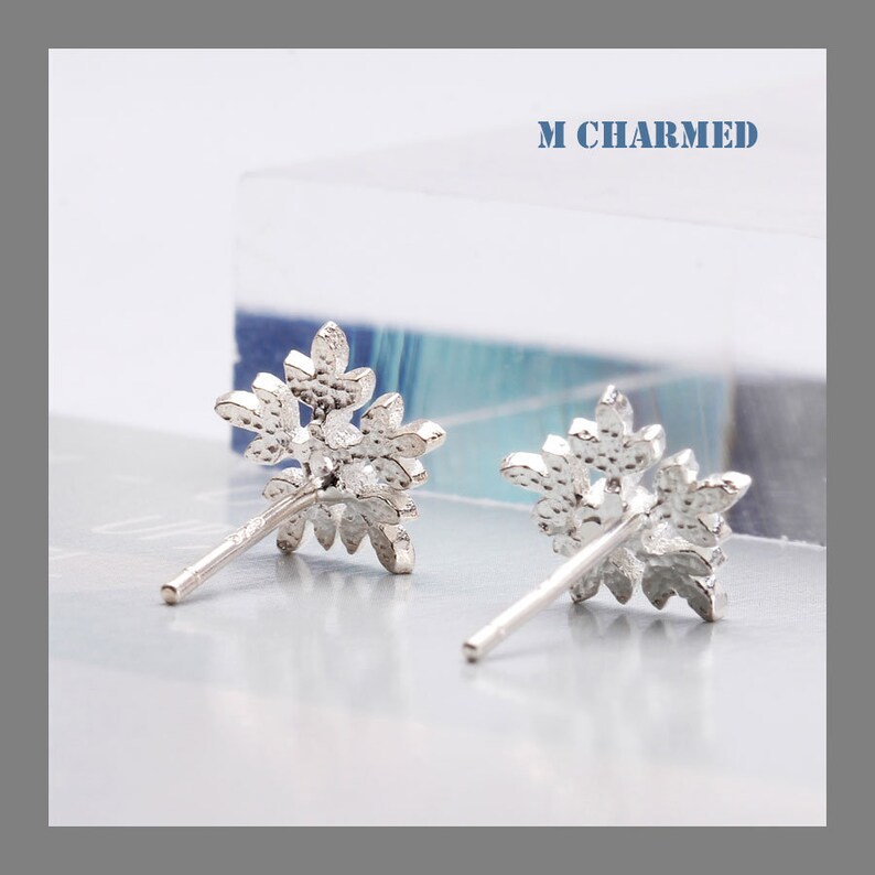 Gift for Her Dainty Studs,E17 Minimalist Studs Film Frozen Stud Feminine Studs Sterling Silver Studs Tiny Snowflake Studs Modern Stud