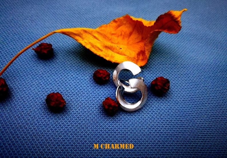 Niche Studs,E52 Party Jewelries Brushed Silver Studs Irregular Ring Studs Feminine Studs Texture Sterling Silver Studs Daily Studs