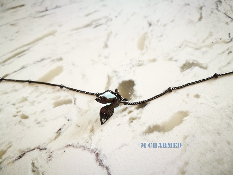 Black Roses Necklaces Black Chic Necklace Silver Necklace Birthday Gift Trendy Necklace,C20 Blue Stone Necklace Stained Glass Necklace