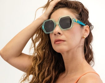 Oversized Polarized Sunglasses: Trendy Acetate Frame, Women's Fashion