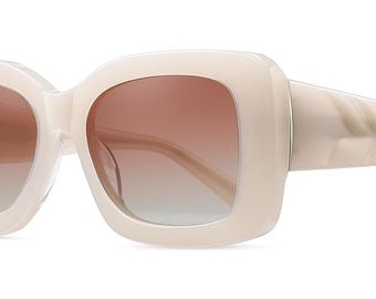 Modern White Acetate Sunglasses with UV Protection and Polarized Lenses – Exclusive and Stylish Design