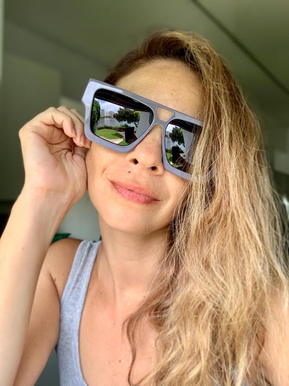 Oversized women\'s gray lens sunglasses Women main image 2