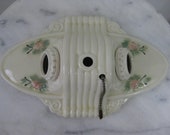 Porcelier Porcelain Art Deco Nouveau Dual Bulb Ceiling Mount Light Fixture Architectural Salvage