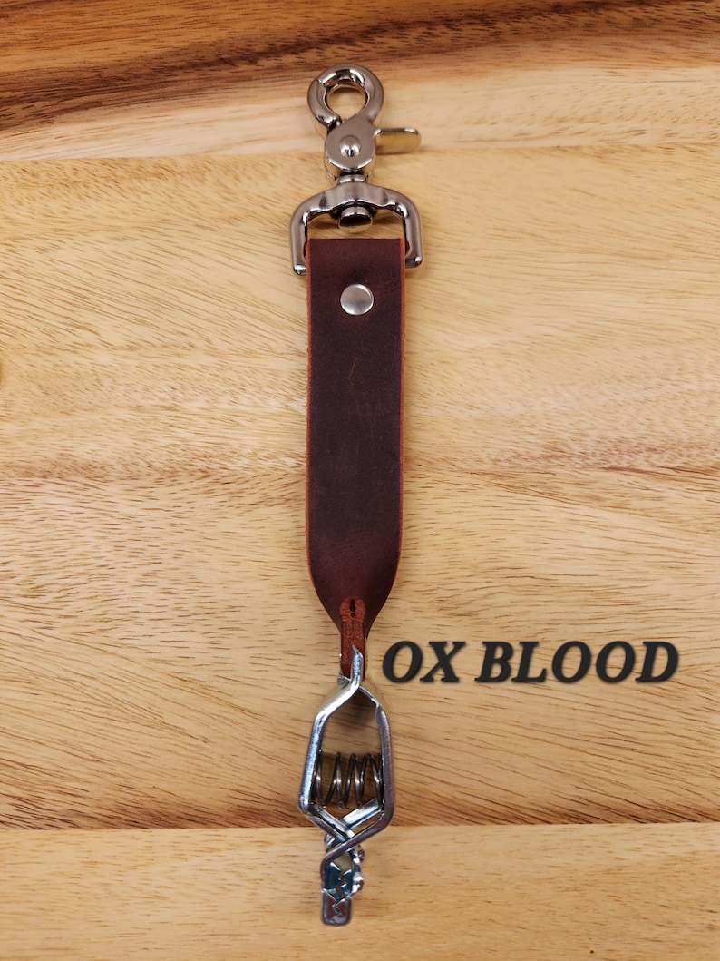 Laser engraved leather glove clips, personalized glove clip image 6