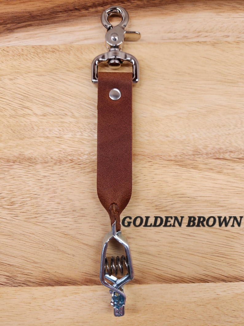 Laser engraved leather glove clips, personalized glove clip image 7