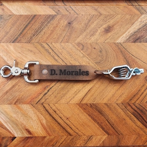 Laser engraved leather glove clips, personalized glove clip