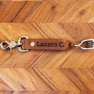 Laser engraved leather glove clips, personalized glove clip image 9