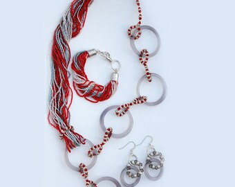 Boop Magic set with necklace, earrings and bracelet handmade in Murano glass Venice