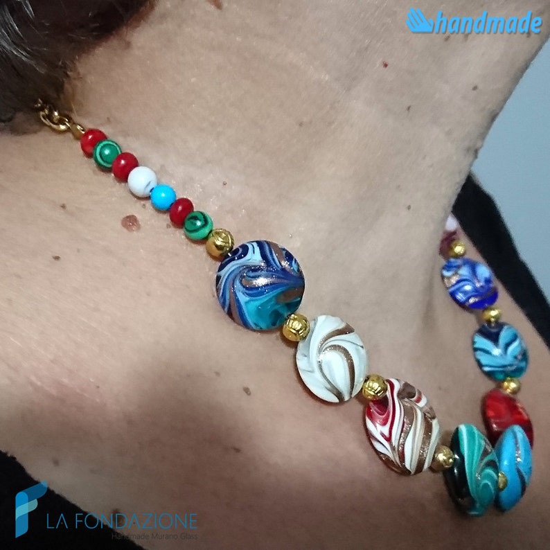 Fenicio Primavera Halskette mit handgefertigtem Aventurin aus Muranoglas Bild 3