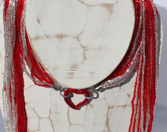 Sciarpina Conteria Heart Necklace made in Murano glass Venice Italy