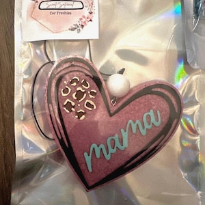 Mama Heart Car Freshie| Car Freshie| Heart Car Freshie| Mama Gift| Mom Car Freshie| Leopard Freshie|