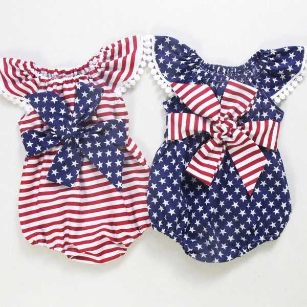 4th of july baby girl outfits, baby girl clothes, July 4th birthday outfit, fourth of July baby girl romper Patriotic romper, newborn romper