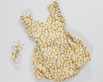 mustard baby girl clothes baby girl romper baby girl outfits toddler romper baby romper for girls romper boho romper baby girl gift