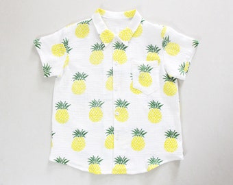 Babyshirt met ananasprint - tropische Hawaiiaanse stijl
