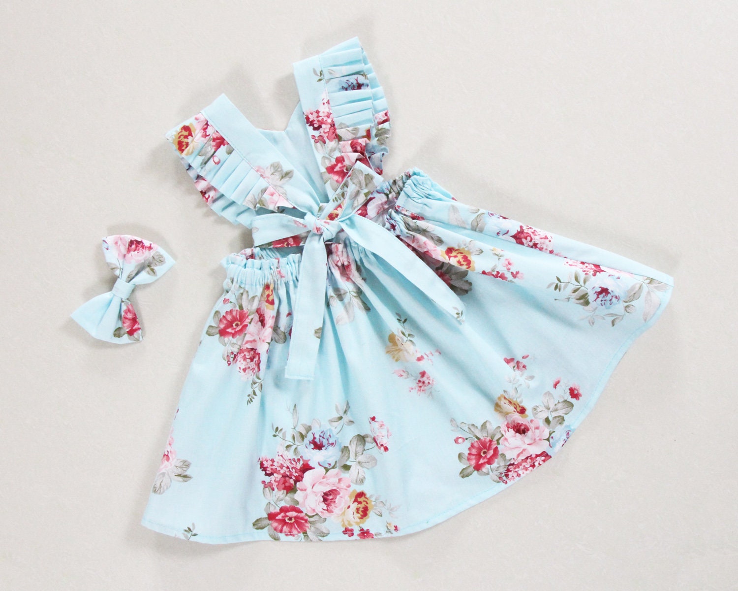 Light Blue Floral Dress Little Girls Dresses Baby Girl Dresses Etsy
