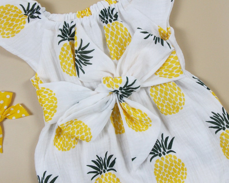 Lemon Baby Romper Baby Girl Romper Baby Girl Clothes Yellow Etsy