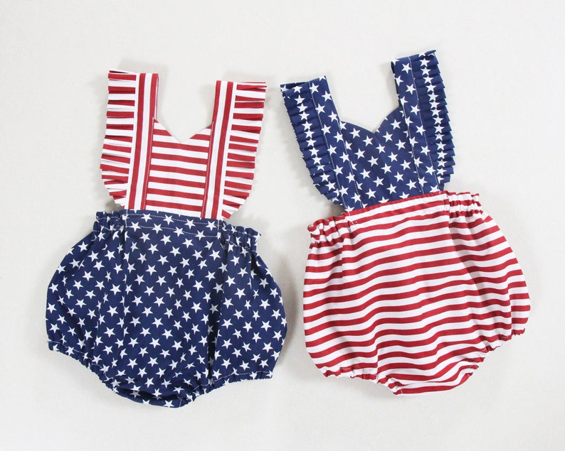 4th of july baby romper