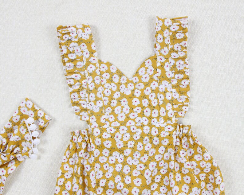Mustard baby girl clothes baby girl romper baby girl outfits Etsy