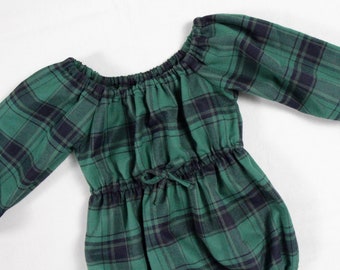 green lyrical dress Victoria Dress in Navy Plaid S main image 0