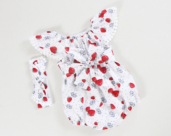 strawberry romper baby